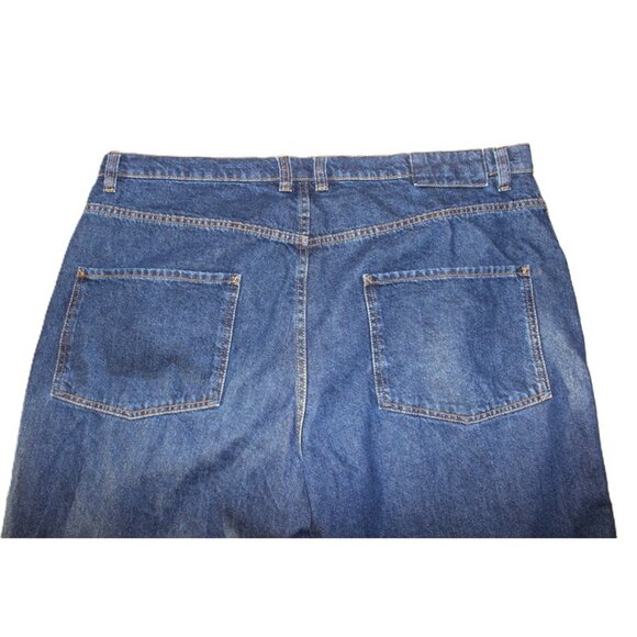 ASOS DESIGN Curve Wide Leg High-Rise Jeans in Dark Wash (16/18) - Picture 6 of 9